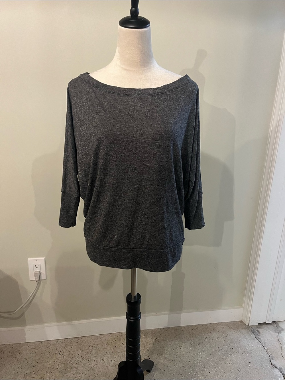 Evereve + Michael Stars Heathered Charcoal Dolman Top